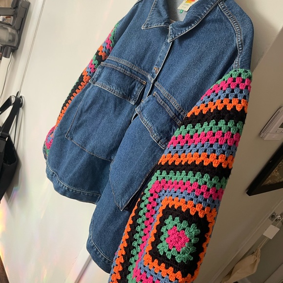 Farm Rio Crochet Denim Jacket - Picture 7 of 9